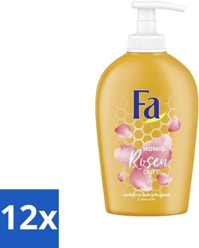 Fa - Handzeep - Honing & Rozen - Verzachtend & Verzorgend - 250 ml - Voordeelverpakking - 12 stuks