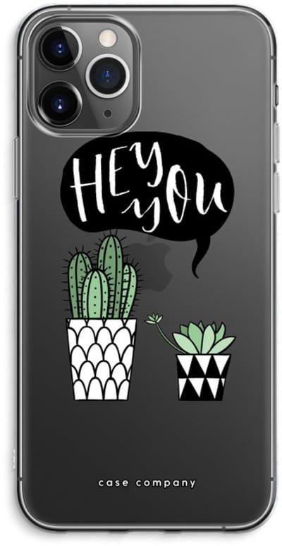 Case Company® - Hoesje geschikt voor iPhone 11 Pro Max hoesje - Hey you cactus - Soft Cover Telefoonhoesje - Bescherming aan alle Kanten en Schermrand