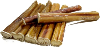 Qwisple Bullepees 15 cm - Hondensnacks Gedroogd Rund - 10 stuks
