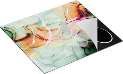 Chefcare Inductie Beschermer Abstracte Kunst - Groene Marmer - 60x50 cm - Afdekplaat Inductie - Kookplaat Beschermer - Inductie Mat