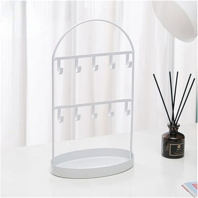 Sieraden Display Stand - Sieradenhouder Organizer - Sieraden Opbergen - Stabiele Brede Basis - 31cm Hoog - Wit