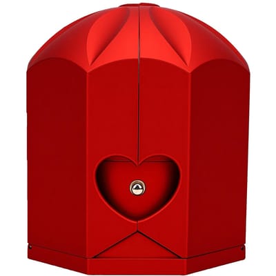 Boîte à Bijoux avec Fleur de Savon Rose Artificielle Double Ouverture Boîte Cadeau pour Bijoux Collier pour Femme Fête des Mères