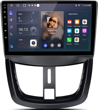 Junsun Andriod 15 Autoradio Geschikt voor Peugeot 207 CC (2006-2015) Accessoires, 2GB+32GB, Draadloze CarPlay & Andriod Auto, DAB+, GPS-navigatiesysteem, Bluetooth, Stuurwielbediening, WiFi, 9-inch Touchscreen, DSP, Quad-core processor