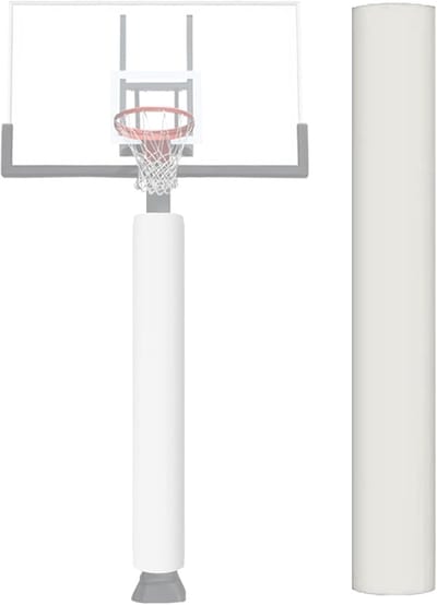 Basketbalpaal Bescherming - Paalkussen Paalbekleding - Veilig Sporten - Schokabsorberende Schuimkern - 20mm Dik - Wit