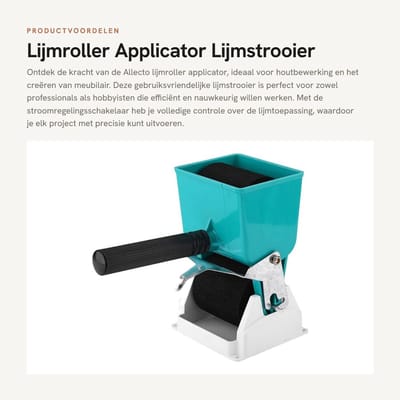 Dailygoods- Lijmroller 180 ml - Lijmstrooier Houtbewerking - Lijmapplicator met Standaard - Stroomregelingsschakelaar - Geschikt voor Meubelfabriek - Eenvoudig in Gebruik