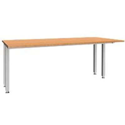 Schäfer Shop Genius bureau MODENA FLEX, 4-poots vierkante buis, ingekorte zijpanelen, B 1800 mm, beuken