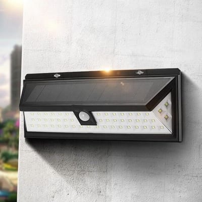 Set van 4 Solar Buitenlampen met Bewegingssensor - 66 LED Walverlichting Draadloos
