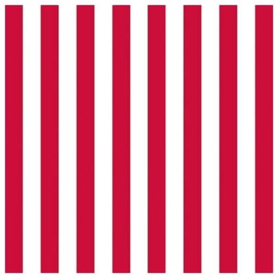 Servetten - 20x st - gestreept rood/wit - 33 x 33 cm - 3-laags - papier - lunchservetten - Feest artikelen - feest decoraties