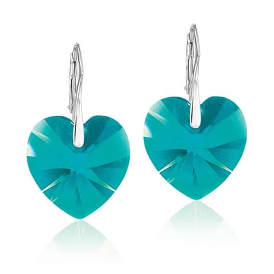 Montebello Oorbellen Doris HZ61 - Swarovski Hart - 925 Zilver Gerhod. - Ø18mm - 32mm
