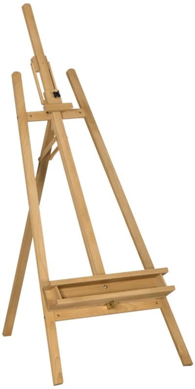 Schildersezels - Houten Ezel - voor Doeken tot 120 cm - Opvouwbaar - in Hoogte Verstelbaar - met pennenbakje - voor Schilderen, Schetsen, Bruiloften - Premium Kwaliteit - Extreem Stabiel - 65x110x180-235 cm