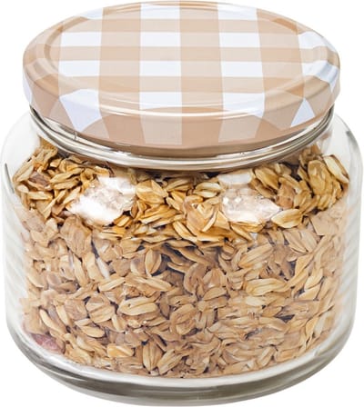 Hega Hogar Weckpot/voorraadpot Classico - 600 ml - kunststof - draaideksel - beige - D10 x H9 cm