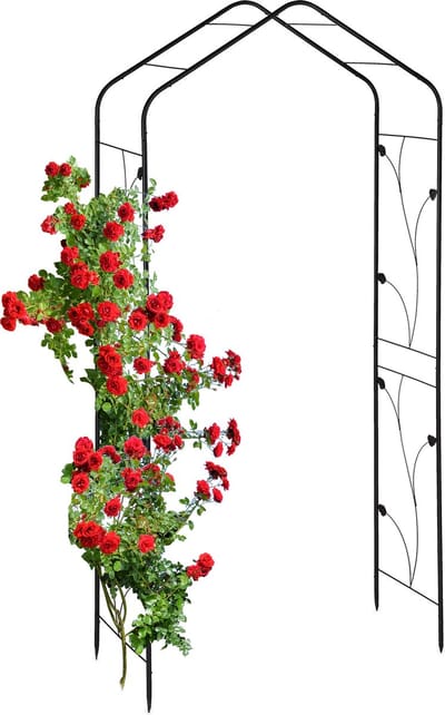 rozenboog metaal - 213 x 106 x 41 cm - stabiel - tuin - klimplanten - zwart