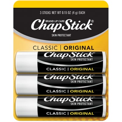 ChapStick Classic Skin Protectant Flavored Lip Balm Tube, Original Flavor