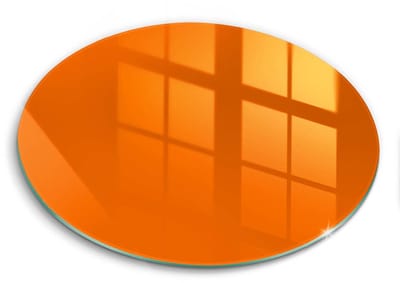Wallfluent Glazen Snijplanken - Oranje Snijplanken Glas - 30fi cm - Oranje Snijplanken van Glas - Glazen Snijplank - Decoratieve Glazen Snijplank - Glazen Snijplank met Antislip