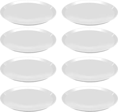 Dienblad - 4x stuks - wit - kunststof - D34x2 cm - rond - serveerblad - vaatwasserbestendig