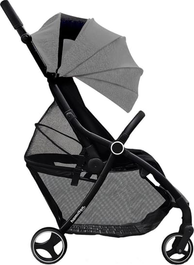 Hamilton by Yoop XL Buggy – MagicFold™ Technologie – Tot 22kg – 50 liter Bagagevak – Premium Wandelwagen – Inklapbaar – Gemêleerd lichtgrijs