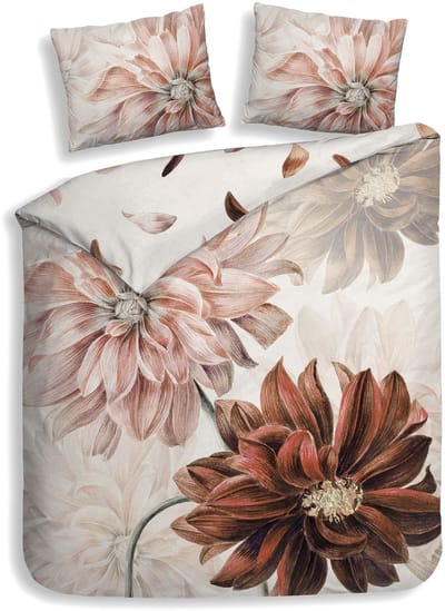Heckettlane Flori Dekbedovertrek - Tweepersoons - Katoen - 200x200-220 cm - Off-White