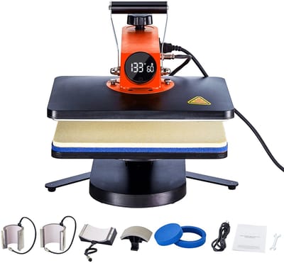 Digitale Hittepers 30x38cm - Ul-Gecertificeerd, Snelle Verwarming - 360° Rotatie, Geschikt voor Canvas，Tassen