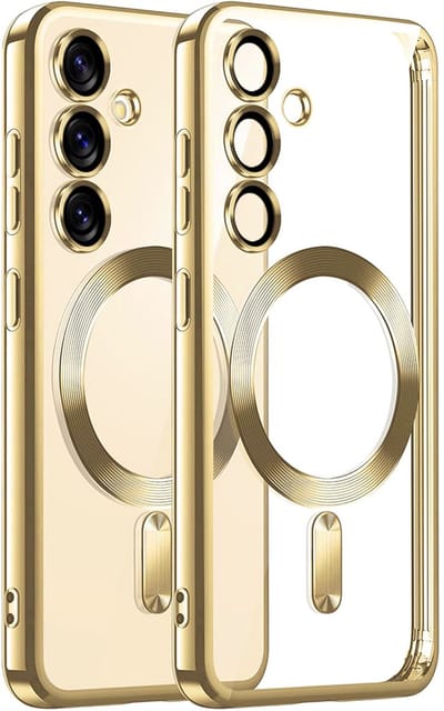 Hoesje Geschikt voor: Samsung Galaxy S25 Magsafe Compatible - Goud - Back Cover met ingebouwde camera glas bescherming