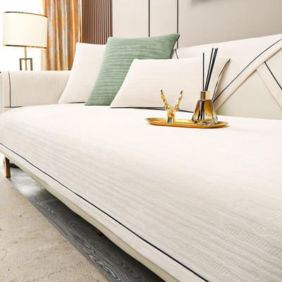 Chenille Meubels Bankovertrek Rugleuning Handdoekovertrek Bankkussen Vier Seizoenen Universeel Antislip Kussen Crème Stijl Woonkamer 70x70cm 1pcs white