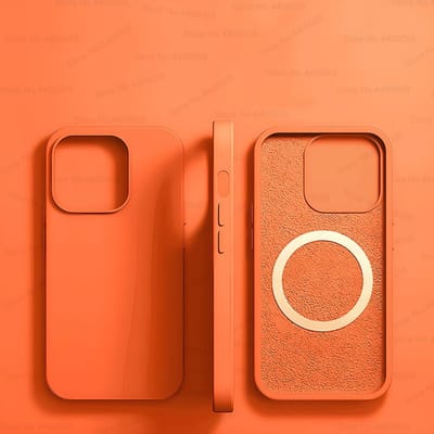 Originele vloeibare siliconen magnetische hoesjes voor APPLE iPhone 11 13 12 14 15 Pro Max 15 Plus voor Magsafe-hoesje draadloze oplaadhoes For iPhone 15 Plus oranje