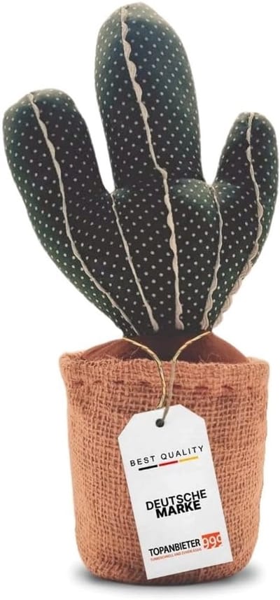 Decoratieve deurstopper - Cactus vorm - Voorkomt dichtslaan - Klaar voor gebruik - 34 cm hoog - Groen bruin