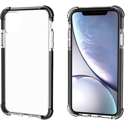 ShieldCase Bumper shock case geschikt voor Apple iPhone 11 - Transparant hoesje met gekleurde randen - Kwalitatieve backcover - zwart