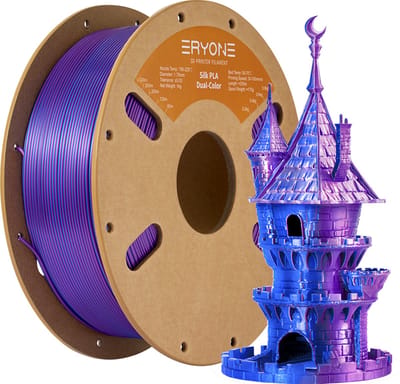 Eryone - Duo Silk - Purple + Blue - PLA Filament - 1 Kg 1,75mm - Voor 3D-printer & 3D-pen