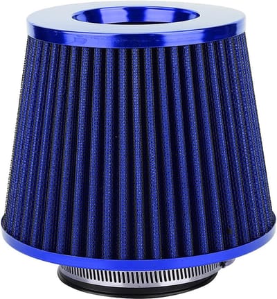 Universal 63 mm Round Cone Mushroom Head Air Filter Kit - Blue - Car Performance Air Intake System