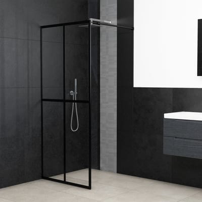 vidaXL - Inloopdouchewand - 90x195 - cm - transparant - gehard - glas