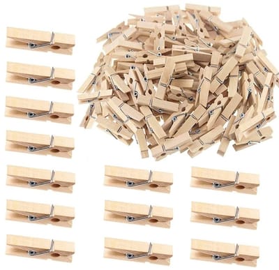 Dailygoods- Mini Wasknijpers 100 Stuks - Houten Klemmen - Herbruikbaar - Weerbestendig - Multifunctioneel - Milieuvriendelijk
