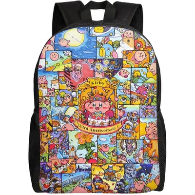 K-Kirbys Laptop Rugzak Mannen Vrouwen Mode Boekentas voor School College Studenten Cartoon Tassen One Size