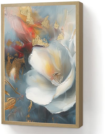 Wandlamp 40x60 cm - Oplaadbaar - Bloemen - Wit - Goud - Kunst - Abstract - Wandlampen binnen woonkamer - Slaapkamer lamp - Decoratieve nachtlamp - Vloerlamp draadloos