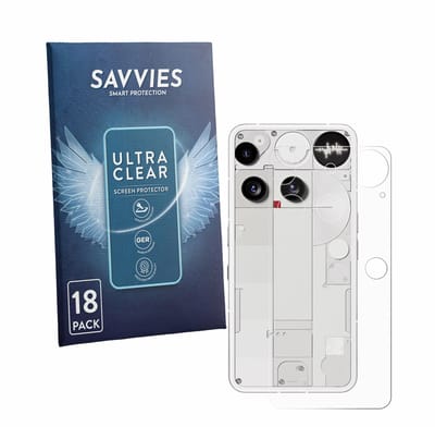 Savvies - Screenprotector voor Nothing Phone (3) (Achterkant) - Folie Beschermfolie transparant 18 Stuks