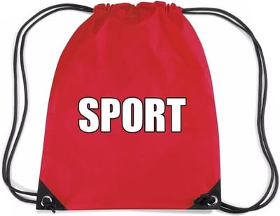 Nylon sport gymtasje/ sporttasje/ zwemtasje - rood - jongens en meisjes