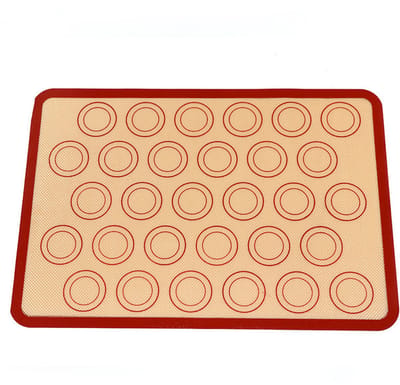 Siliconen Bakmat BPA-vrij – 30x40 cm – Zwart – Met Macaron Vormen – Herbruikbaar & Vaatwasser Bestendig – Anti-Kleef Deeg Mat – Hittebestendig tot 230°C - Bakpapier - Koekjes Bakken - Broodjes - Macron