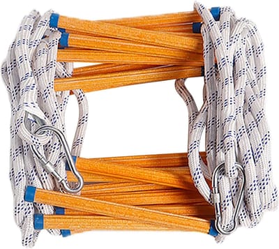 Touwladder Noodtrap - Vluchtladder Veiligheid - Snelle Ontsnapping - Vlamvertragend Slijtvast - 3 Meter Lengte - Wit