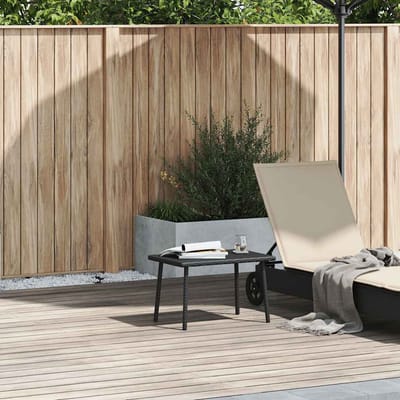 vidaXL - Tuin - salontafel - rechthoekig - 60x40x37 - cm - poly - rattan - zwart