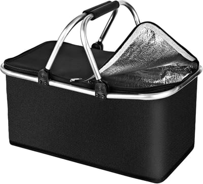 Opvouwbare boodschappenmand 30 liter - Grote picknickmand - Klapmand - Reistas - Praktische boodschappenmand met handgrepen - Reizen Picknick Winkelen