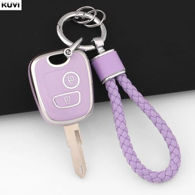 TPU Autosleutelhoesje Cover Voor Peugeot 106 107 206 207 307 Citroen C1 C2 C3 C4 Xsara Picasso Sleutelhanger Voor Toyota Aygo Sleutelbeschermer gray