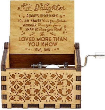 Retro houten muziekdoosje muziek doos Cadeau - vader aan dochter