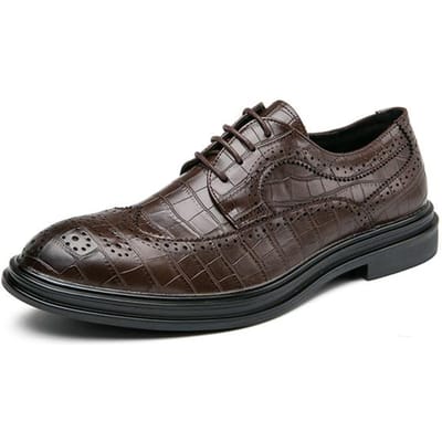 Oxford Heren Schoenen Klassieke Brogue Schoenen Mode Casual Leren Schoenen Heren Bruin Vetersluiting Bruiloft Kantoor Formeel Oxfords 39 bruin