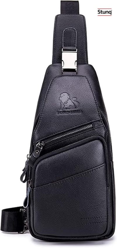 Heren leren crossbody tas - Slingbag voor dagelijks gebruik en outdoor activiteiten