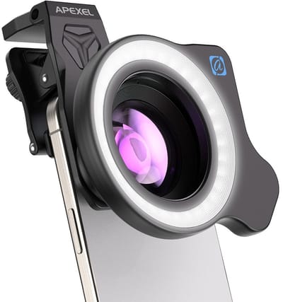 APEXEL APL-ZM100FL26 Telefoonlens Kit - Macro, Zoom en Zaklamp voor Verbeterde Mobiele Fotografie