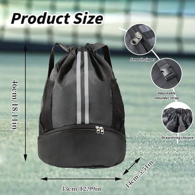 Waterdichte nylon sporttas met verstelbare schouderbanden en schoenenvak - perfecte gymtas voor heren, dames en kinderen