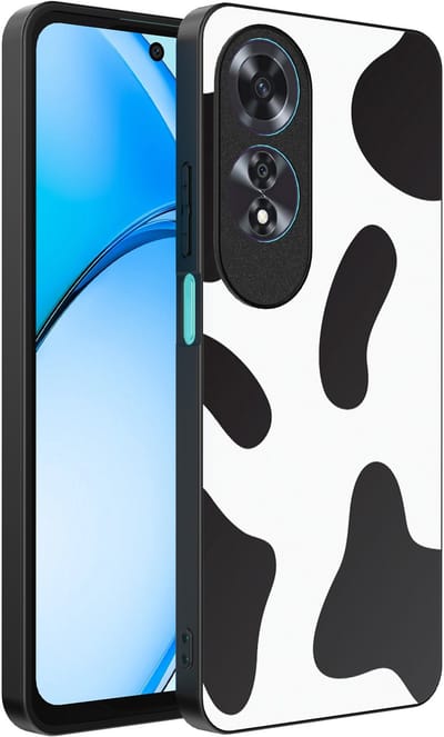 Smartphonica Telefoonhoesje Geschikt voor Oppo A60 met Koeienvlekken Opdruk - TPU Backcover Case With Cow Patches Design geschikt voor Oppo A60
