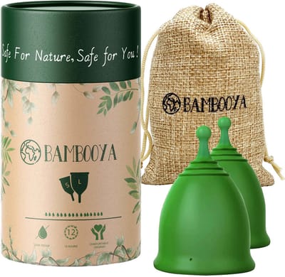 Bambooya set van 2 Menstruatiecups Maat S + L Herbruikbare Menstruatie Cup - Period Menstruatiecup -Duurzaam Menstrueren Zero Waste