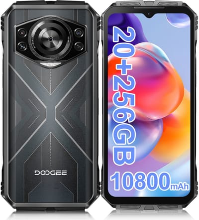 DOOGEE S Cyber - Robuuste smartphone - Smartphone - 20 GB RAM + 256 GB ROM (2 TB/TF) - 10800 mAh - 6,58" FHD+ 90 Hz-scherm - 50 MP AI-camera - IP68/IP69K waterdicht en schokbestendig - Android 14 - NFC & OTG - Zilver