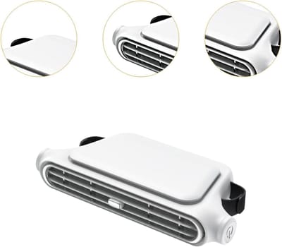 Nek Ventilator - Auto Hoofdsteun Ventilator - Autoventilator Achterbank - USB Type-C - 3 Snelheden - Bladloos - Met Klittenband Bevestiging - 18 x 9 x 3,7 cm - Wit