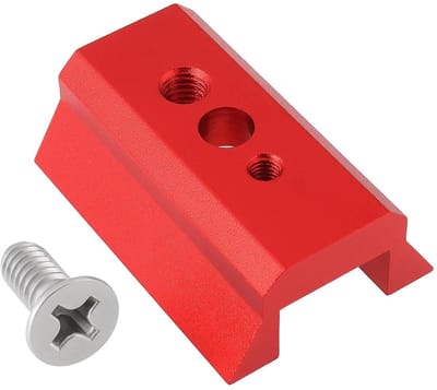 Dailygoods- Telescoop Zwaluwstaart Plaat Rood - 45mm - Metaal - Schroef - 45x31x16mm - Middenkanaal 16mm - Eenvoudige installatie - Montageplaat